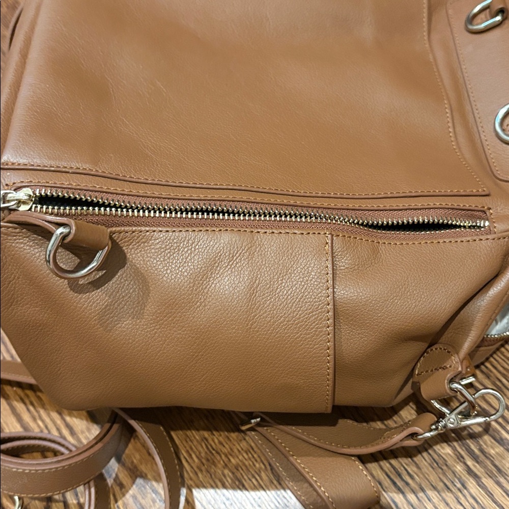 Mina Baie Tan Leather Women's Bag - Picture 10 of 12